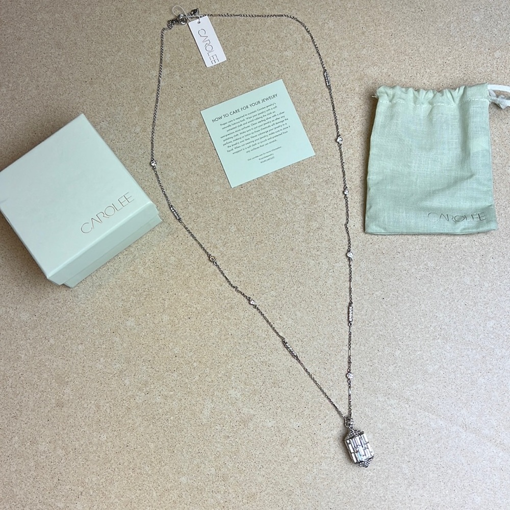 Carolee Silver Diamond Necklace with Pendant